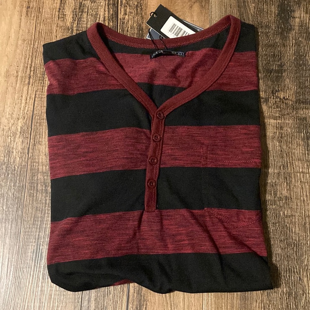 Red/black Pocket Henley Shirt NWT